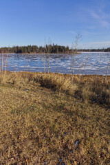 Astotin Lake Freezing in Autumn