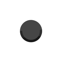Prosty, ciemny, okrągły kształt na białym tle, idealny jako element graficzny lub ikona.