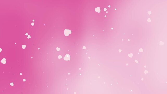 Pink gradient with hearts floating like snow in the air. Romantic background for valentines day cards, lovethemed designs, and social media posts.