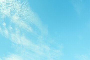 Blue cloudy sky. Windy sky