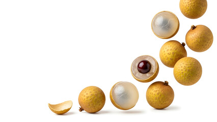 Fresh Longan Isolated With Copy Space