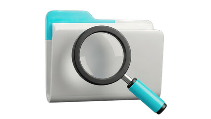Magnifying Glass Over Folder Icon
