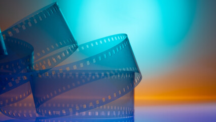 color cinematic horizontal background with film strip