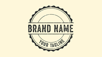 Fototapeta premium Black Vintage Style Brand Logo Design.