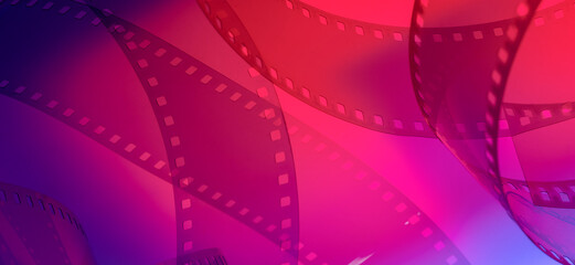 color cinematic horizontal background with film strip