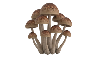 Group of Brown Mushrooms with Mottled Caps