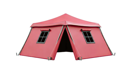 Red Tent with Windows