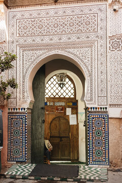 Ornate Mosque Entrance in Marrakesh
