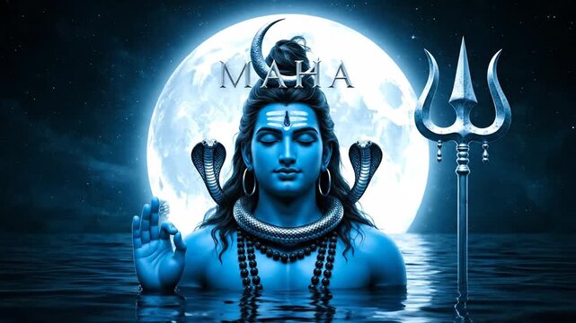 Lord Shiva Mahadev in Meditation Maha Shivaratri Festival Background