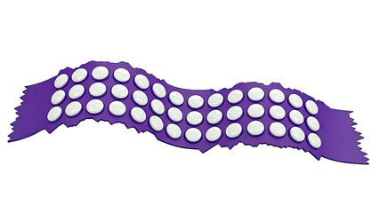 Purple object with white circles