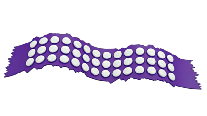 Purple object with white circles