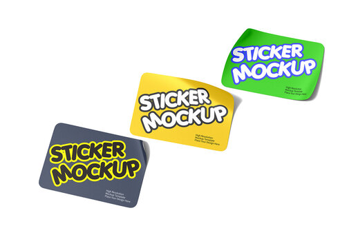 Glued Stickers Mockup template