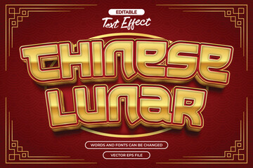 Chinese lunar editable text effect with golden text style
