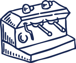 Hand-Drawn Sketch of a Coffee Machine A Simple Illustration of a Beverage Preparation Appliance
