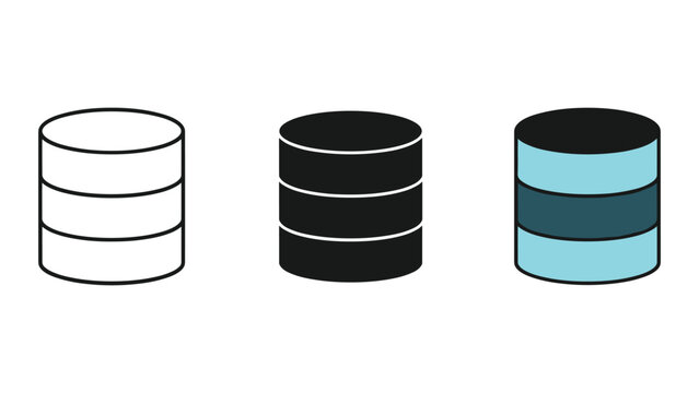 Three cylindrical objects with different colors and shading