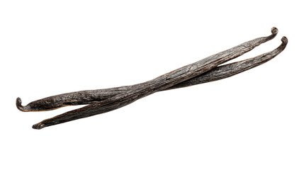 Vanilla pods offering sweet aromatic flavor for cooking and baking ingredients, isolated on transparent background