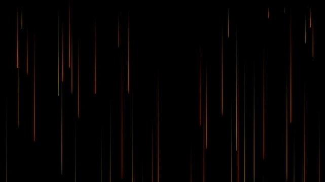 Shooting Stars Falling on Pure Black Background for Overlay