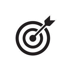Hit your mark! Bullseye target with arrow symbolizing goals, success, and achievement
