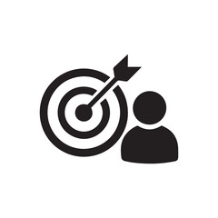Hit your mark! Bullseye target with arrow symbolizing goals, success, and achievement
