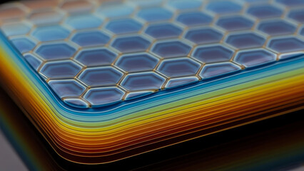 Colorful Honeycomb Sheet Stacked Layers