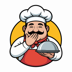 Happy Chef cartoon mascot logo
