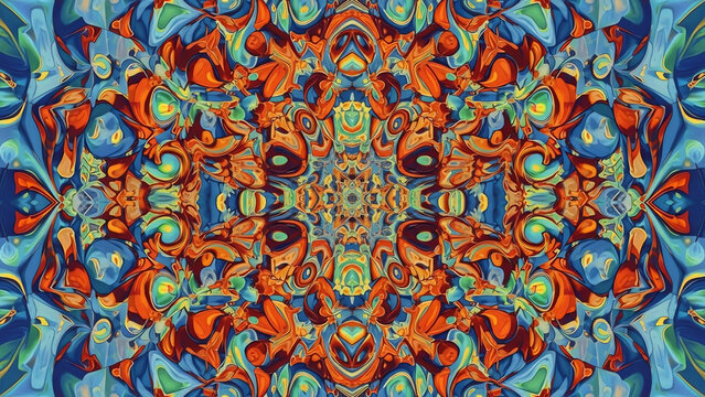Abstract Kaleidoscope Colorful Shapes - Powered by Adobe