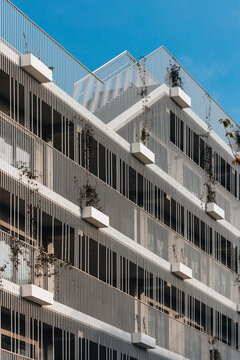 Modern Residential Facade with Vertical Lines