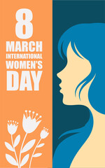 International Women's Day greeting card 8 March poster