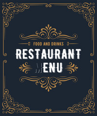 vintage-style restaurant menu cover design