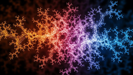 Neon Fractal Snowflake Pattern