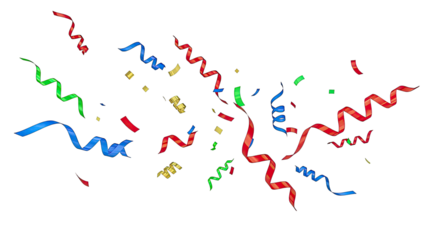 Colorful Confetti and Streamers Flying