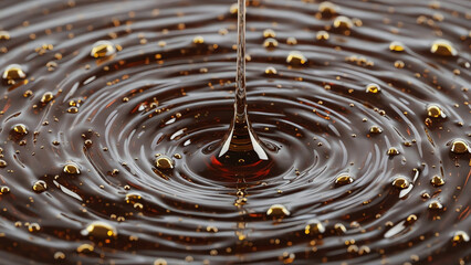 Coffee Drop Creates Spiral Chocolate Liquid