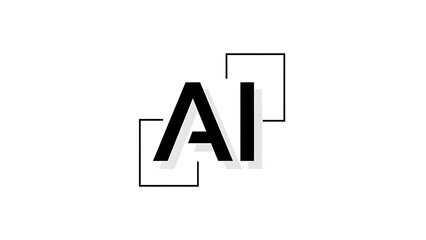 A minimalist black and white logo featuring the letters 'AI' with two overlapping square outlines, symbolizing artificial intelligence and technology.