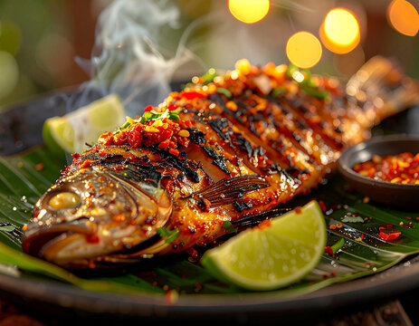 Ikan Bakar + Lalapan  Menu Warung Seafood Favorit