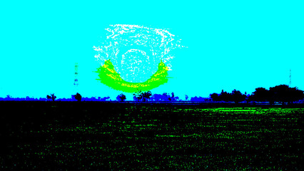 A sunrise photograph. A new day begins. It illuminates nature so that it can continue to grow and photosynthesize, giving birth to life for all things on this earth. A gradient of soft, blurred colors