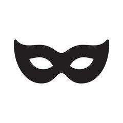 A black and gold Venetian carnival masquerade mask isolated on a white background for a festive Halloween party or theater celebration decoration silhouette icon