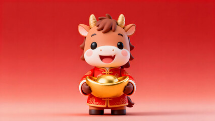 A festive pony mascot bringing wealth for the New Year