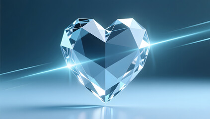 Geometric faceted heart with AI scanning for future medical diagnosis