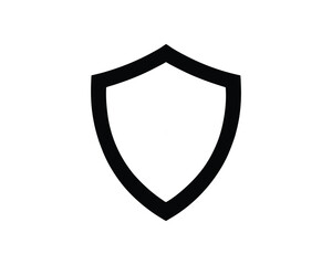 Outline of a black shield on a white background icon symbol