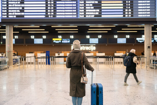 Traveling at the Airport With Luggage 