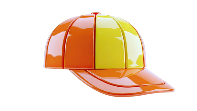 Bicolor baseball cap with orange and yellow panels - Powered by Adobe