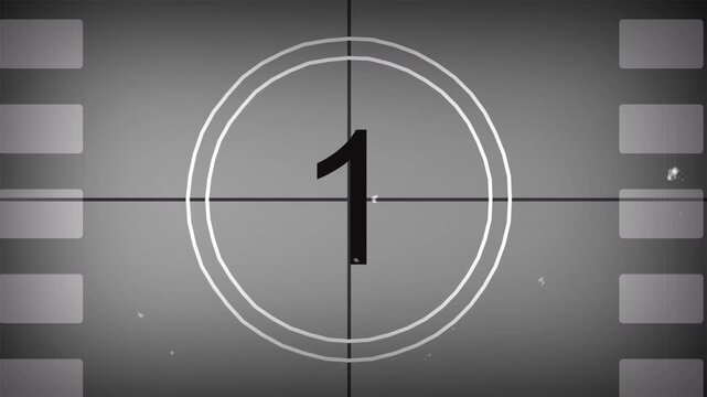 5 second old film countdown dust flicker scratches vintage movie cinema suitable for historical intros, retro projects, and opening sequences.