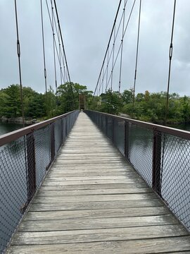 wooden bridge over the river
