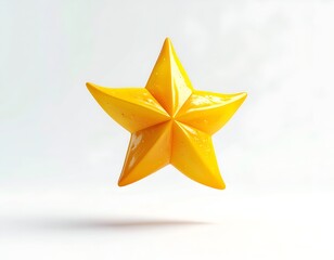 Obraz premium Bright golden, five-pointed star floats against a blurred background