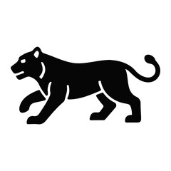 Obraz premium Solid glyph icon of a walking cheetah