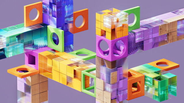 Colorful 3D Modular Network with Geometric Frames