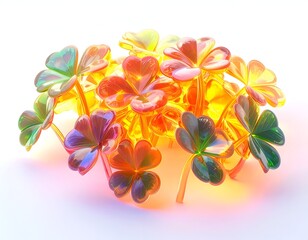 Iridescent clover bunch glows warmly