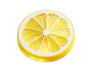 A sliced citrus fruit, yellow inside and out, with a white rind and center