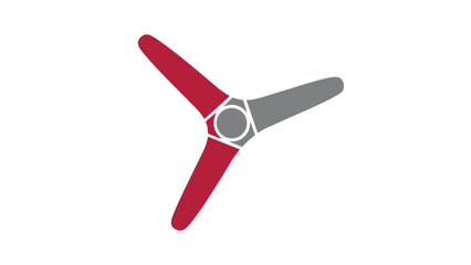 A red and gray wind turbine propeller icon