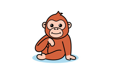 Orangutan Relax and Chill Cartoon Illustration